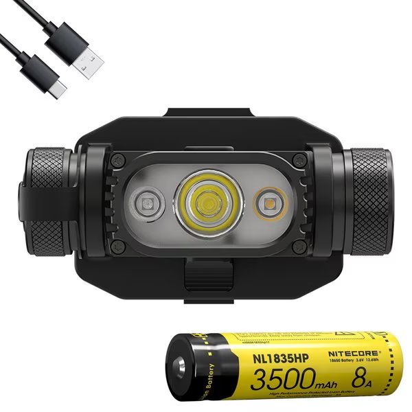1750 Lumen NVG Mountable Rechargeable Headlamp with Red/High CRI Light, Nitecore, Mfr#: HC65Mv2